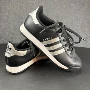 Adidas Samoa Sneakers Women's Size 5.5 Black Silver Athletic Shoes